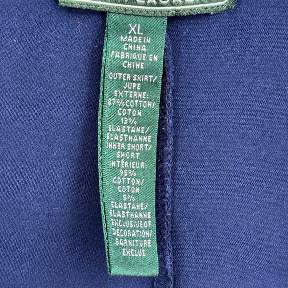 Ralph Lauren Skort Size XL Navy Blue White Stretch Pull On Built in Shorts LRL - Picture 9 of 9